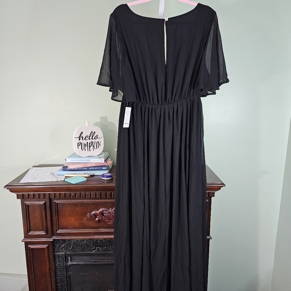 NWT Show Me Your Mumu Emily Empire Chiffon Maxi Dress Black Size 1X - Picture 5 of 10